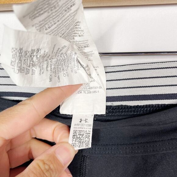 Under Armour Womens Medium M Black White Geometric Print Colorblock Leggings - Picture 14 of 14